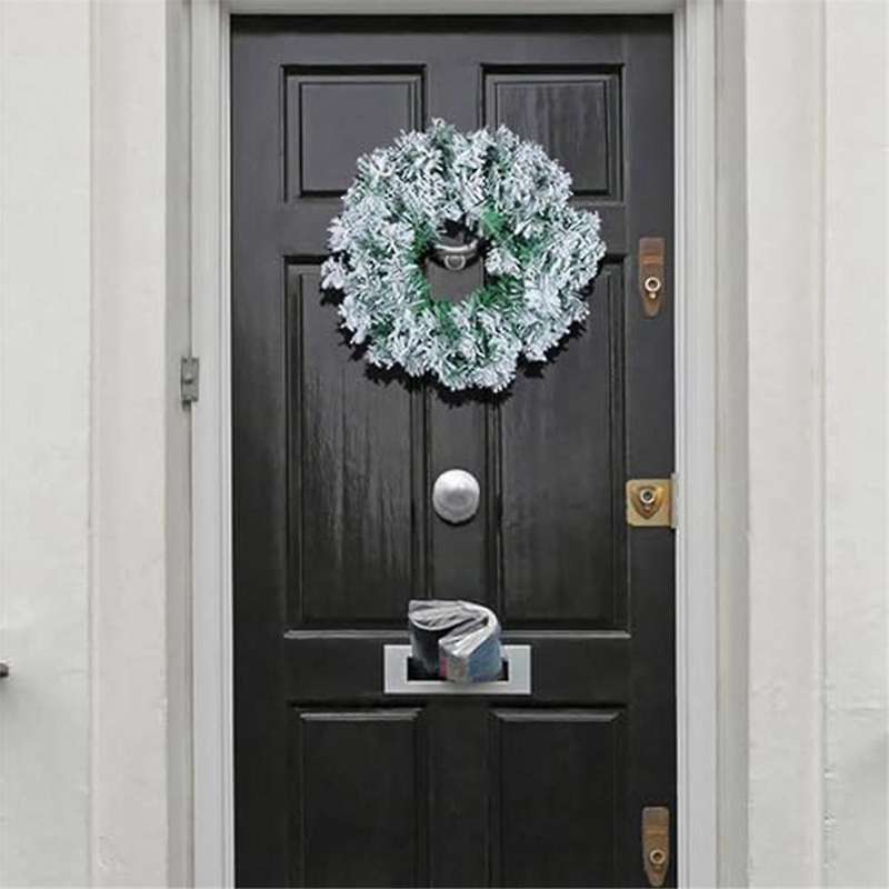 Christmas Wreaths for Front Door, Snow Flocked Christmas Wreath, Winter Snow Wreath for Wall Window