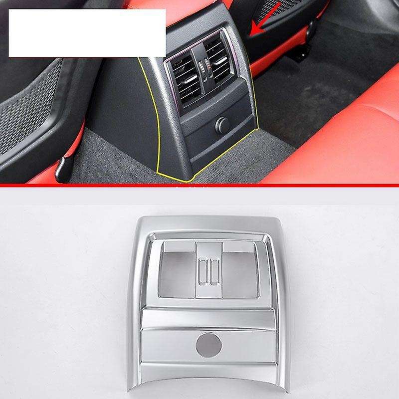 Chrome ABS Rear Armrest Box Air Conditioning Socket Frame Cover Trim for - 3 Series F30 GT F34 320 2