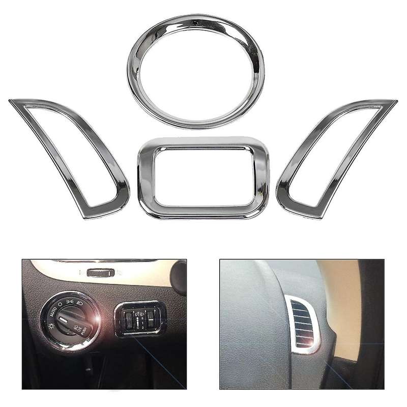 Chrome Air Conditioning Vent Cover Central Control Dashboard Switch Cover Trim for Journey Freemont