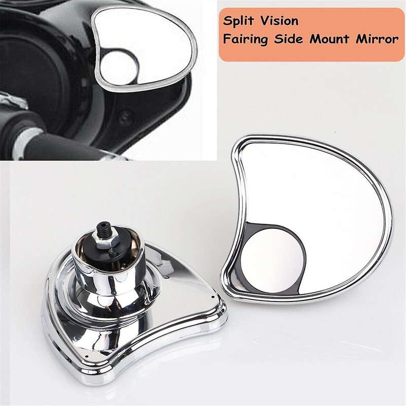 Chrome Batwing Inner Fairing Mount Side Mirrors with Blind Spot for Touring