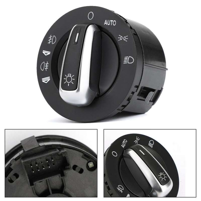 Chrome Auto Headlight Fog Light Control Knob Switch for A6 S6 C6 Allroad 2004-2011 2006-2015 4F19415