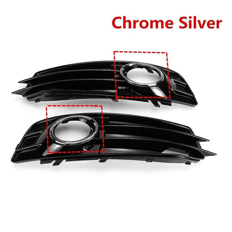 Chrome Car Front Bumper Fog Light Mesh Grille for A3 8p 2009-2012 Fog Lamp Grille Covers 8p0807681 8