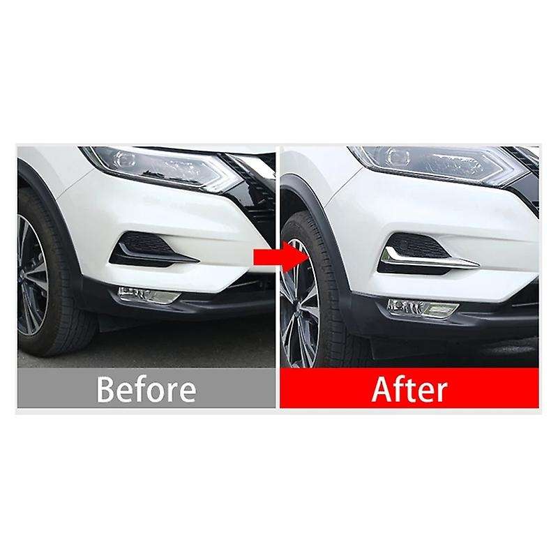 Chrome Car Front Rear Fog Lamp Frame Trim Decoration for J11 2019 2020 Exterior Accessories