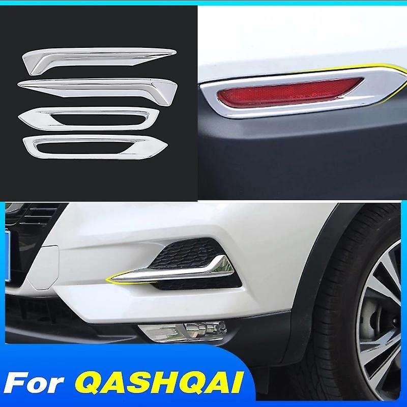Chrome Car Front Rear Fog Lamp Frame Trim Decoration for J11 2019 2020 Exterior Accessories