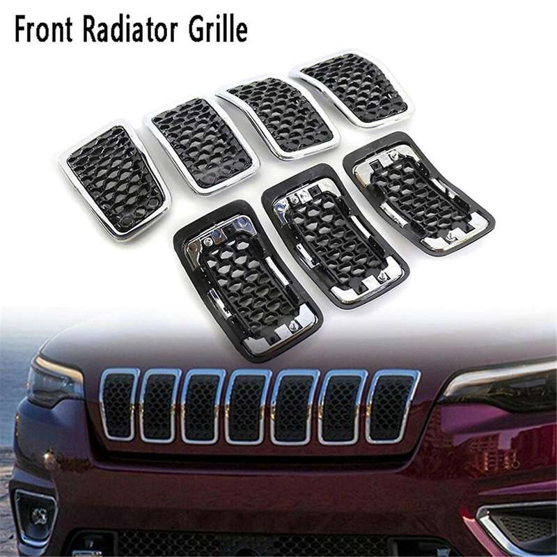 Chrome Car Front Insert Mesh Grille Decoration Cover Front Radiator Inlet Grill Trim for 2019 2020
