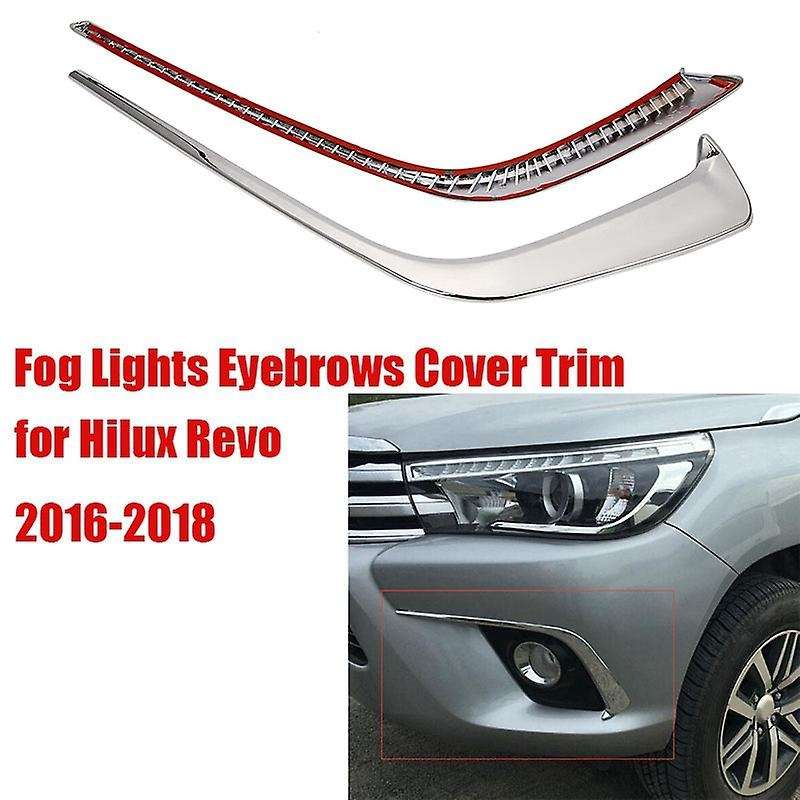 Chrome Fog Lights Eyebrows Cover Trims Wind Knife for 2016-2018 Exterior Car Accessories