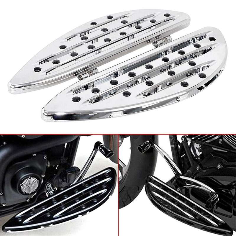 Chrome Driver Stretched Floorboards Foot Boards for Touring FLHT