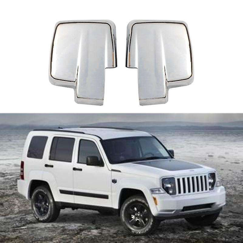 Chrome Door Side Rear View Mirror Cover Trim Molding Anti-Rub for Liberty Patriot 2007-2015