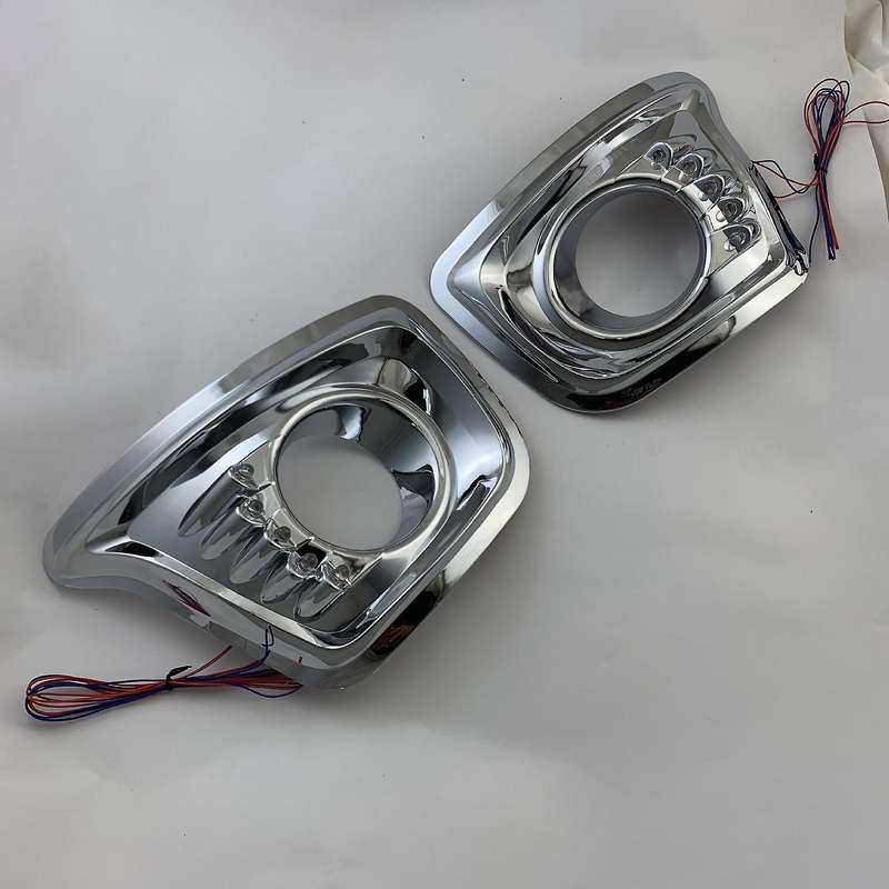 Chrome Front Bumper Fog Light Lamp Frame Cover Trim with Light for 2008-2011