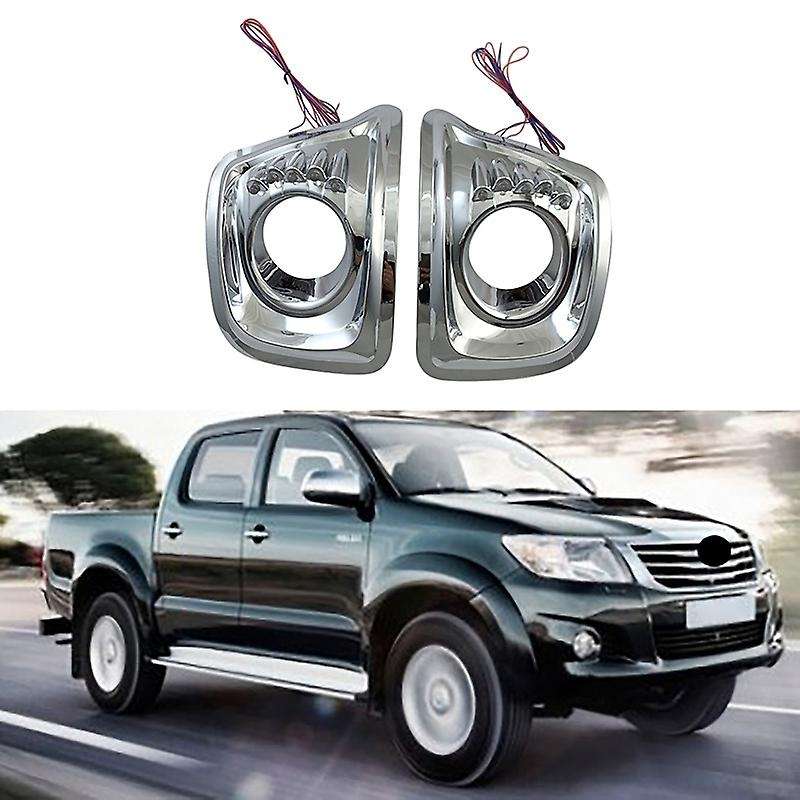 Chrome Front Bumper Fog Light Lamp Frame Cover Trim with Light for 2008-2011