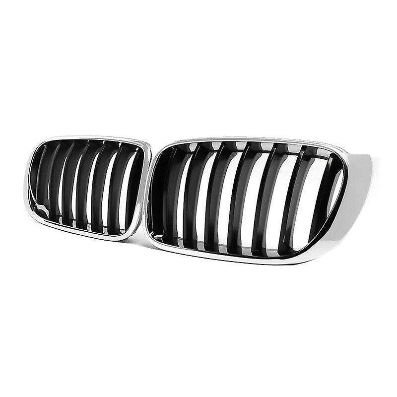 Chrome Front Bumper Dual Line Kidney Grill Grille for X3 F25 /X4 F26 2014 2015 2016 2017