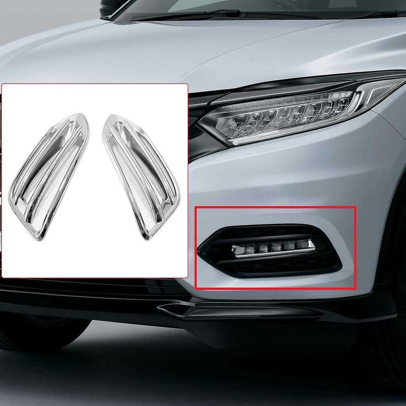 Chrome Front Bumper Fog Light Lamp Cover Grille Trim for -V Vezel 2019 2020