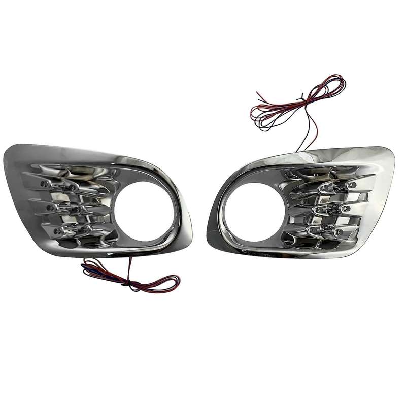 Chrome Front Bumper Fog Light Lamp Frame Cover Trim with Light for 2005 Car Accessories