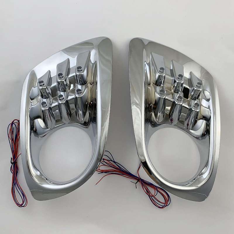 Chrome Front Bumper Fog Light Lamp Frame Cover Trim with Light for 2005 Car Accessories