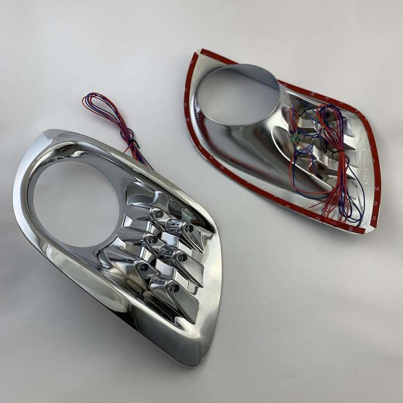 Chrome Front Bumper Fog Light Lamp Frame Cover Trim with Light for 2005 Car Accessories