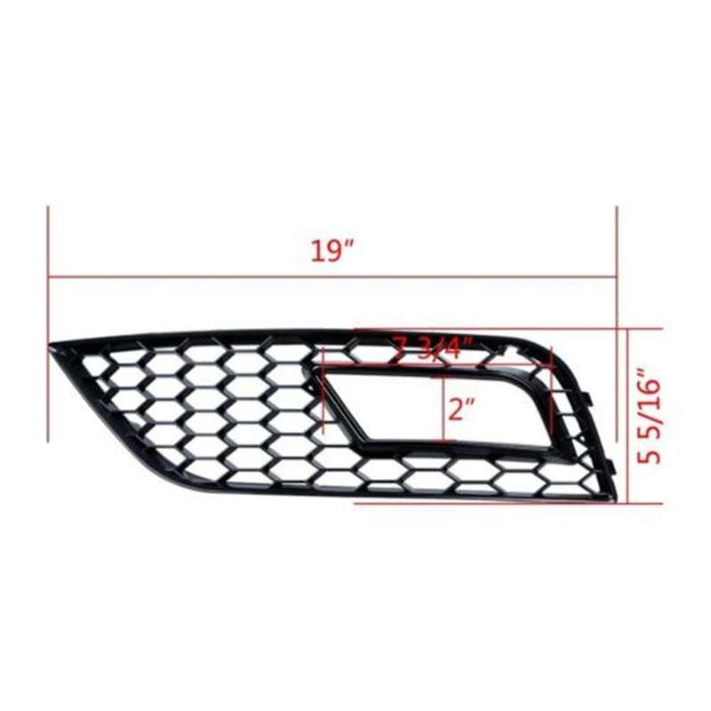 Chrome Front Bumper Fog Light Cover Honeycomb Grill for A4 B8.5 Standard Edition 2013-2016