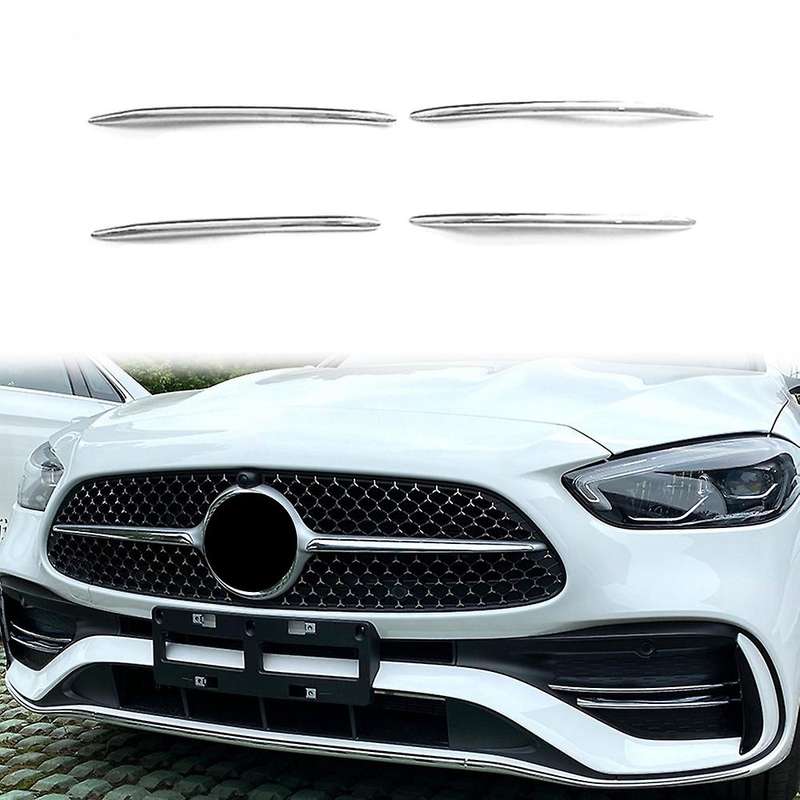 Chrome Front Bumper Lower Grille Frame Fog Light Cover Trim for C-Class W206 2021 2022 Wind Knife St