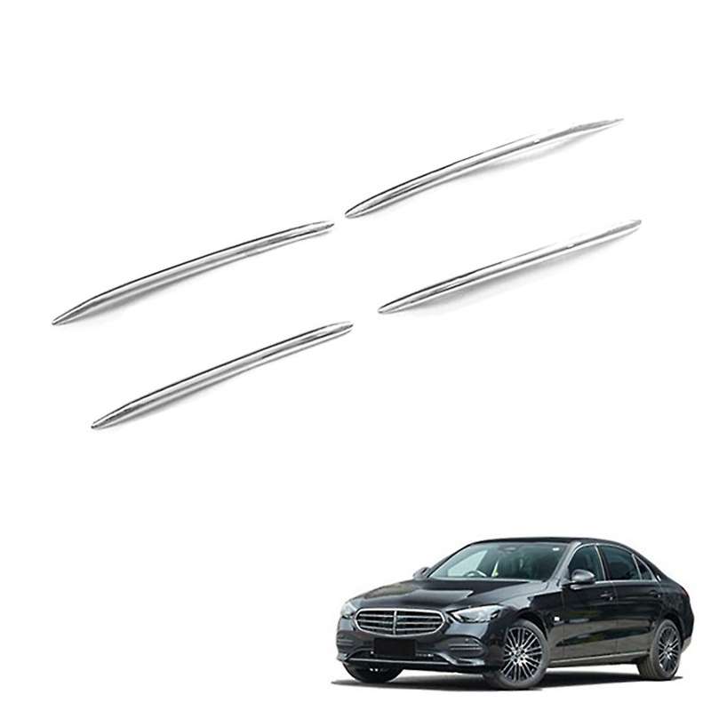 Chrome Front Bumper Lower Grille Frame Fog Light Cover Trim for C-Class W206 2021 2022 Wind Knife St