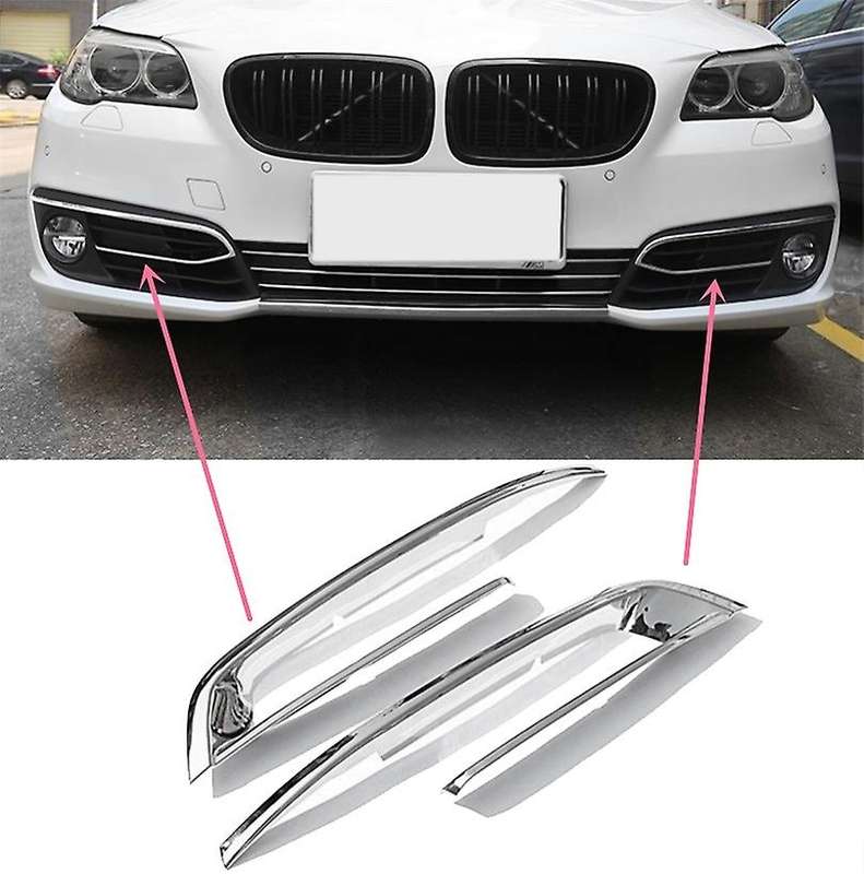 Chrome Front Fog Lamp Frame Decoration Cover Trim Strip Exterior Accessories for 5 Series 520I 528I