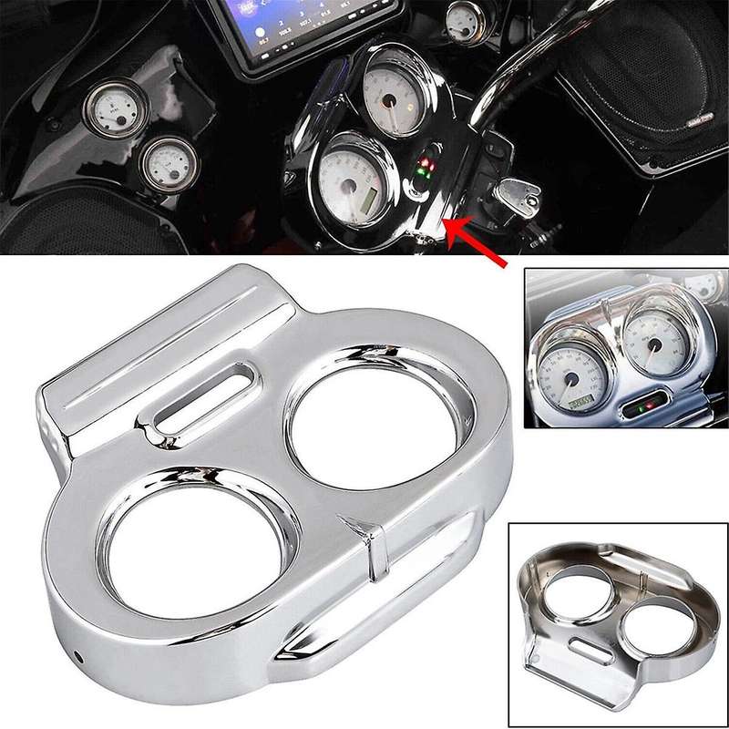 Chrome Motorcycle Gauge Cover Nacelle Housing Fairing for Road Glide 1998-2013