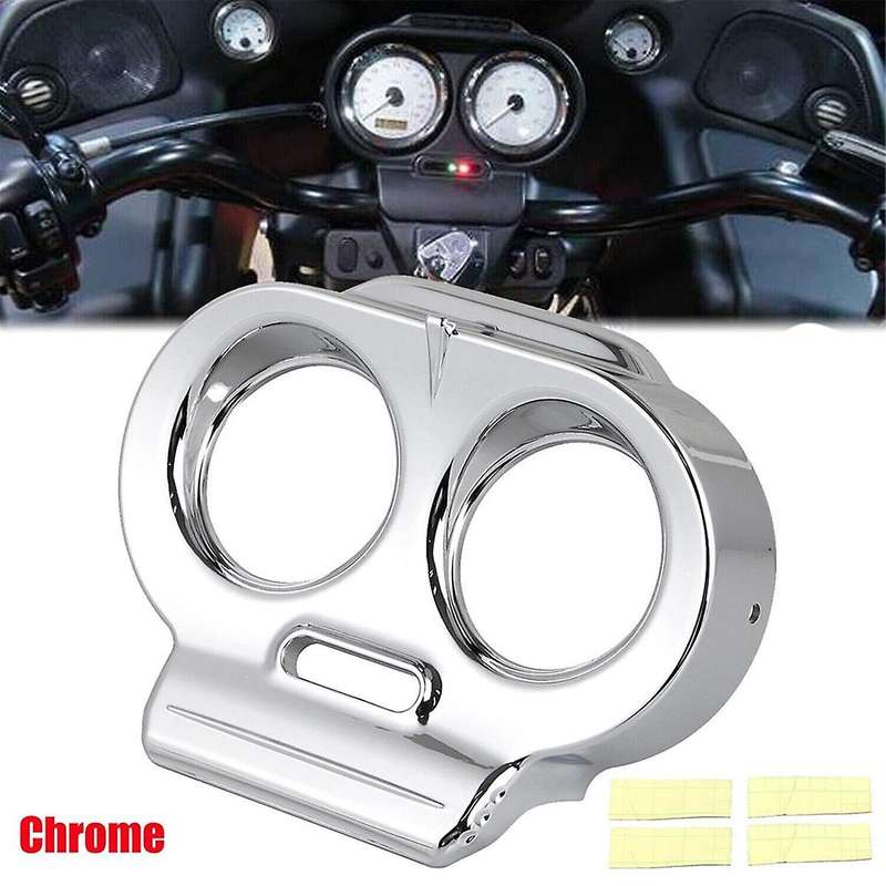 Chrome Motorcycle Gauge Cover Nacelle Housing Fairing for Road Glide 1998-2013
