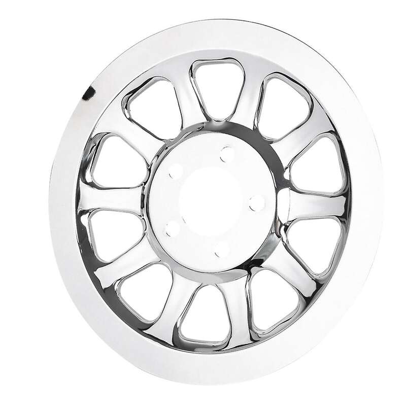 Chrome Outer Rear Pulley Cover Insert for Softail Fat Boy Lo Flstn Fxstc