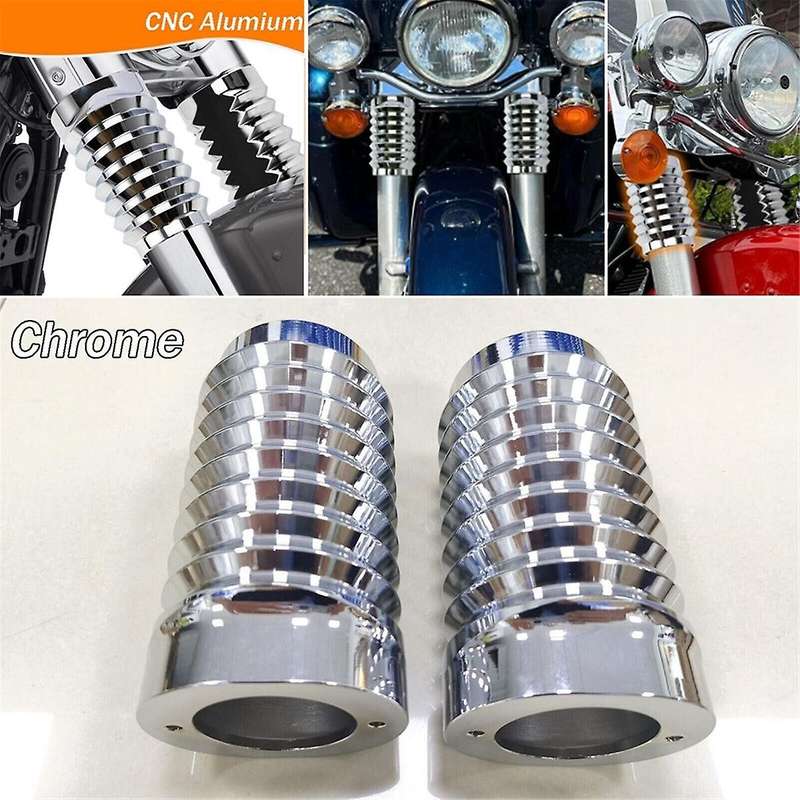Chrome Retro Fork Boot Slider Covers for Tour Road Street Glide Flhr