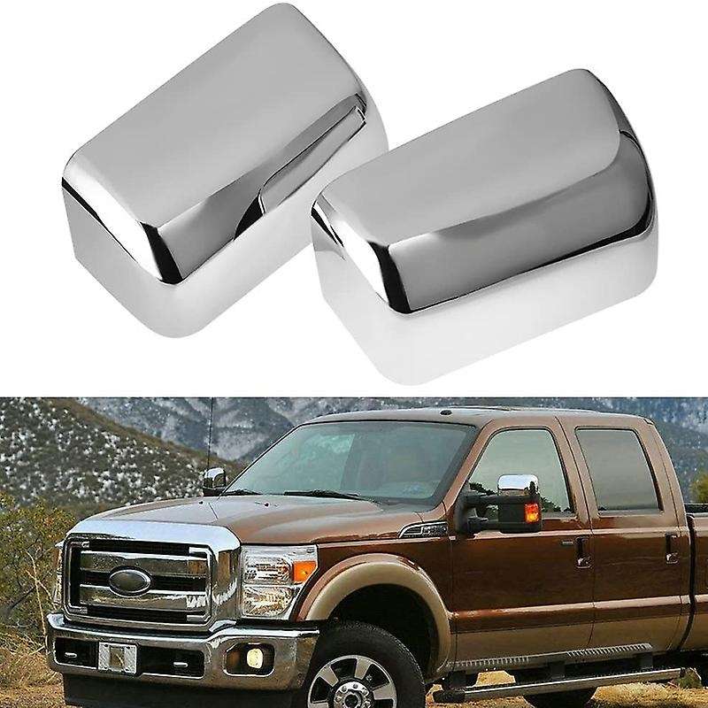 Chrome Top Half Rearview Mirror Cover for F250 F350 F450 Super Duty 2008-2016 (Pair)