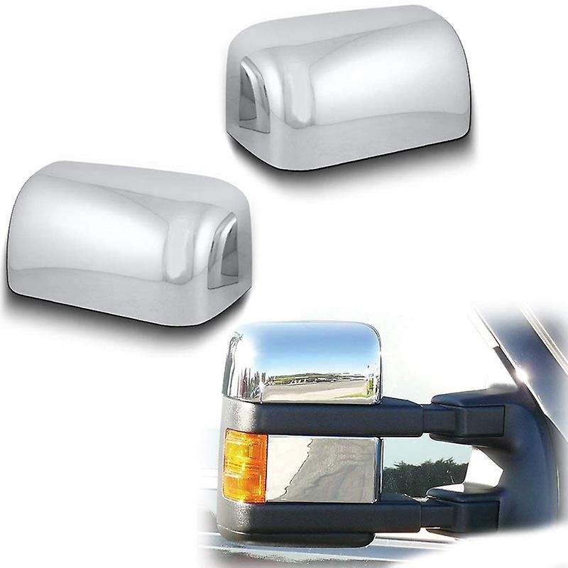 Chrome Top Half Rearview Mirror Cover for F250 F350 F450 Super Duty 2008-2016 (Pair)