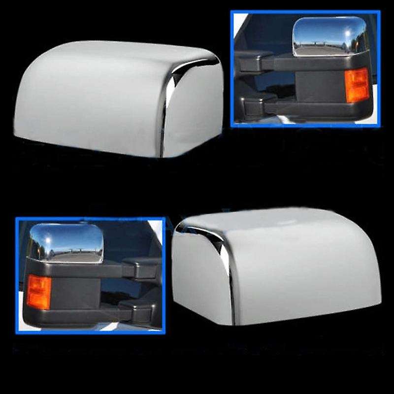 Chrome Top Half Rearview Mirror Cover for F250 F350 F450 Super Duty 2008-2016 (Pair)
