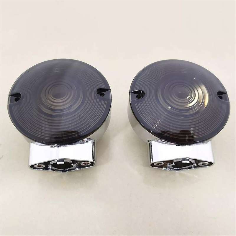 Chrome Turn Signal Housing W/ Smoke Lens Covers for Touring Glide