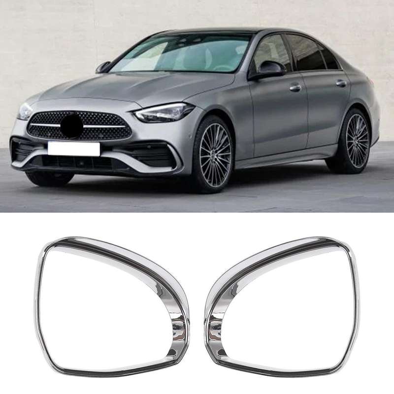 Chrome-Plated Car Side Rearview Mirror Rain Eyebrow Covers Trim for C-Class W206 2022 LHD