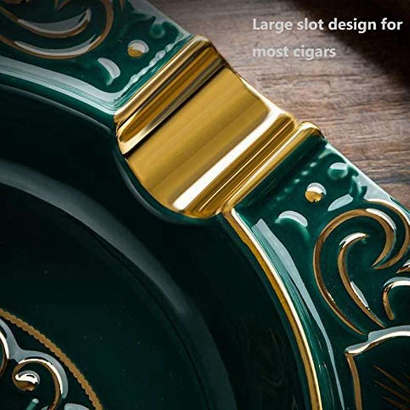 Cigar Ashtray Cigar Holder Ceramic Ashtray Retro Pattern Tray Design for Outdoor Patio Household Off