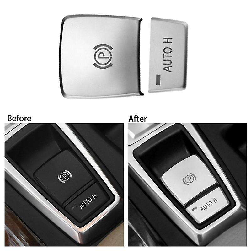 Chromed Switch Button Cover Stickers Parking Brake Handbrake for X5 X6 2008-2013