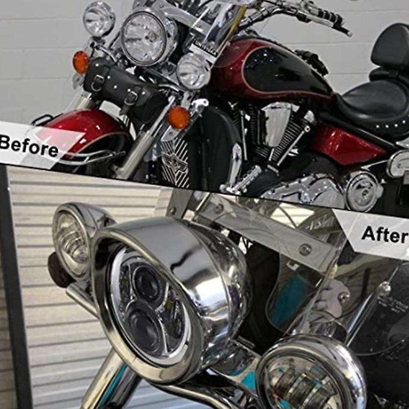 Chrome-Plated Motorcycle Light Folding Ring Is Suitable for 7-Inch Headlight Visor Lampshade