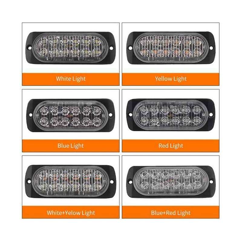 Circuit Board + Led Beads Dc12-24v Pickup Flashing Light 12led 112x41mm, A