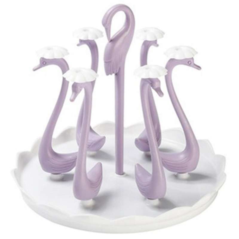 Circle Swan Drain Cup Holder Simple Storage Drain Household Shelf Plastic Cup Holder, Purple