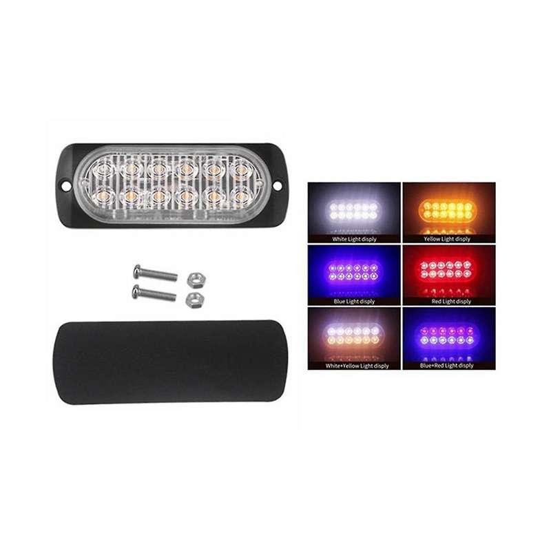 Circuit Board + Led Beads Dc12-24v Pickup Flashing Light 12led 112x41mm, D