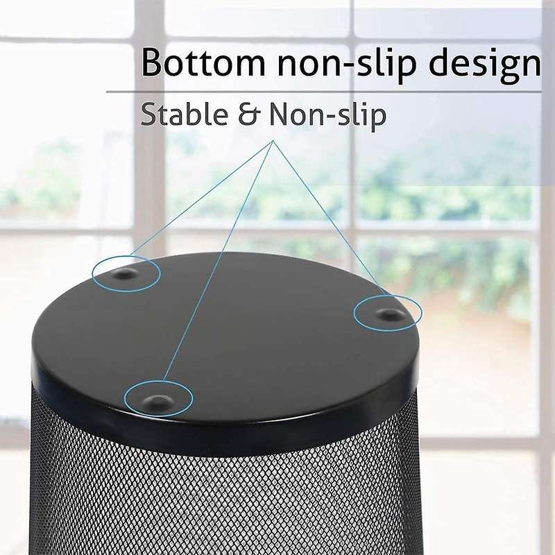 Circular Black Mesh Waste Waste Paper Bin Basket, Metal Trash Bin for Kitchen, Home Offices, Dorm R