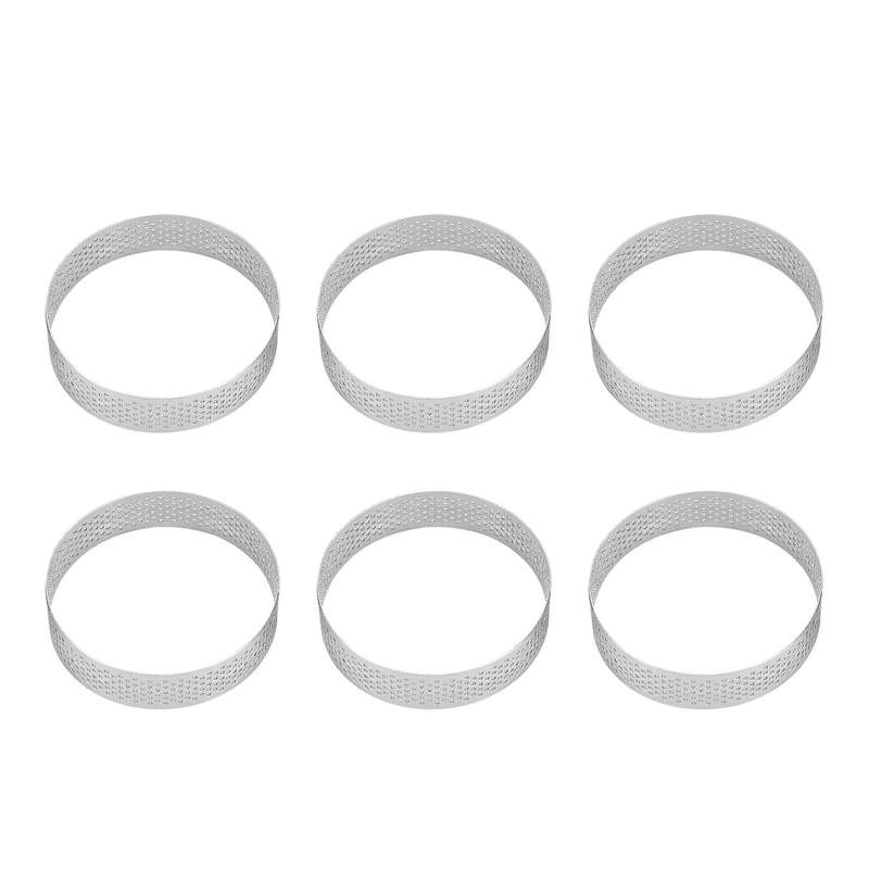 Circular Stainless Steel Porous Tart Ring Bottom Tower Pie Cake Mould