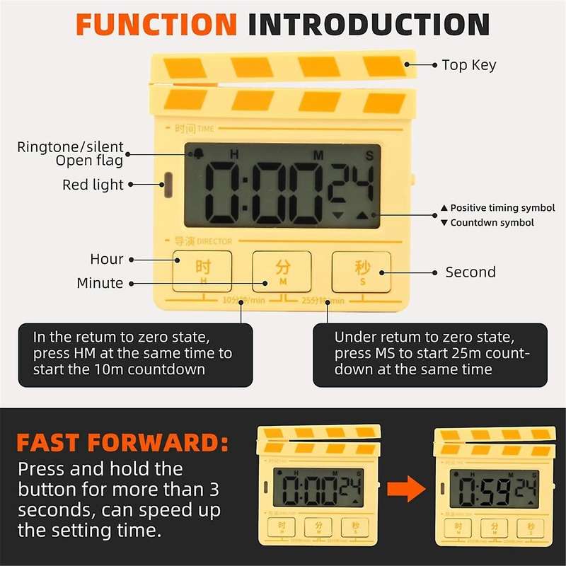 Classroom Timer for Kids,Kitchen Timer for Cooking,Egg Timer,Magnetic Digital Timer for Study/Exerci