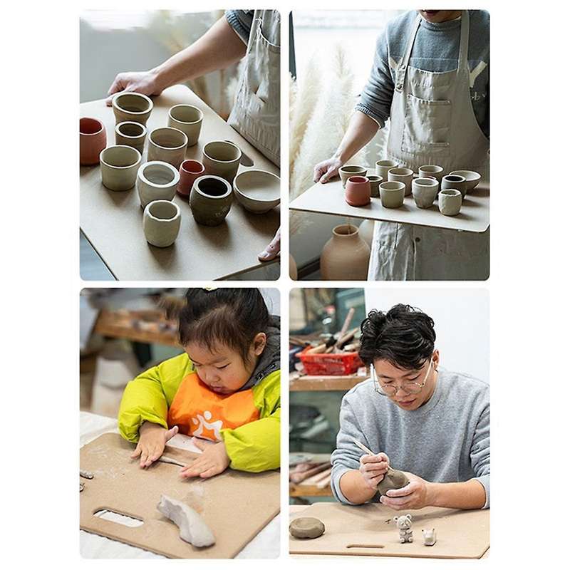 Clay Wedging Board with Handle - 11.7x17.6inch Portable Clay Board for Ceramics, Clay Crafts, and Po