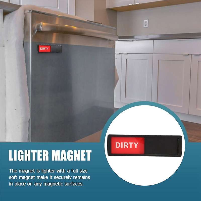 Clean Dirty Dishwasher Magnet - Easy to Read Non-scratch Magnetic Indicator Sign Kitchen Organizati