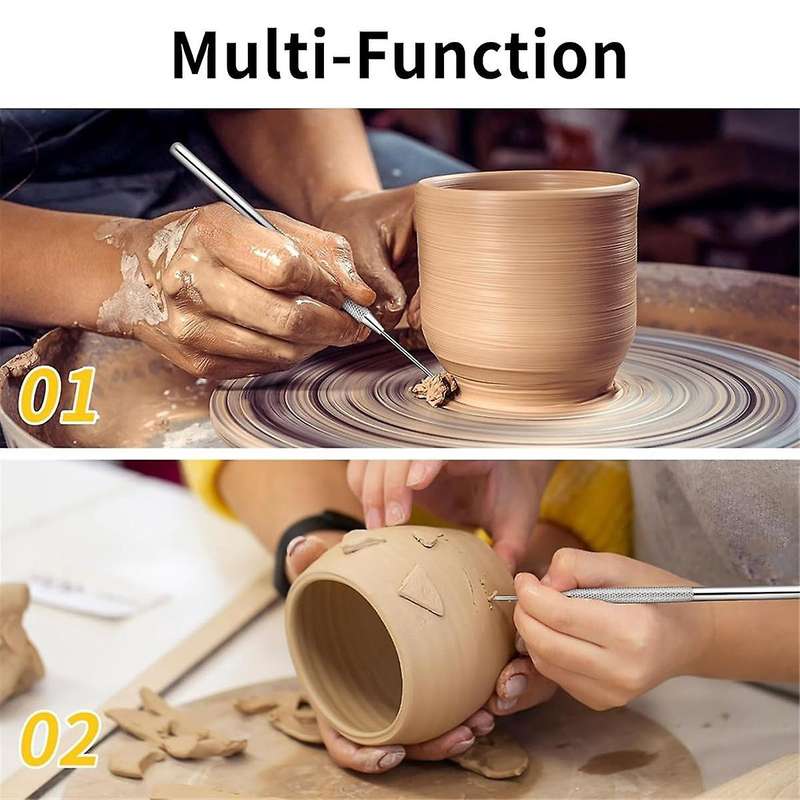 Clay Tools, 6Pcs Clay Sculpting Ceramic Detail Tools Feather Wire Texture Tools Clay Carving Modelin