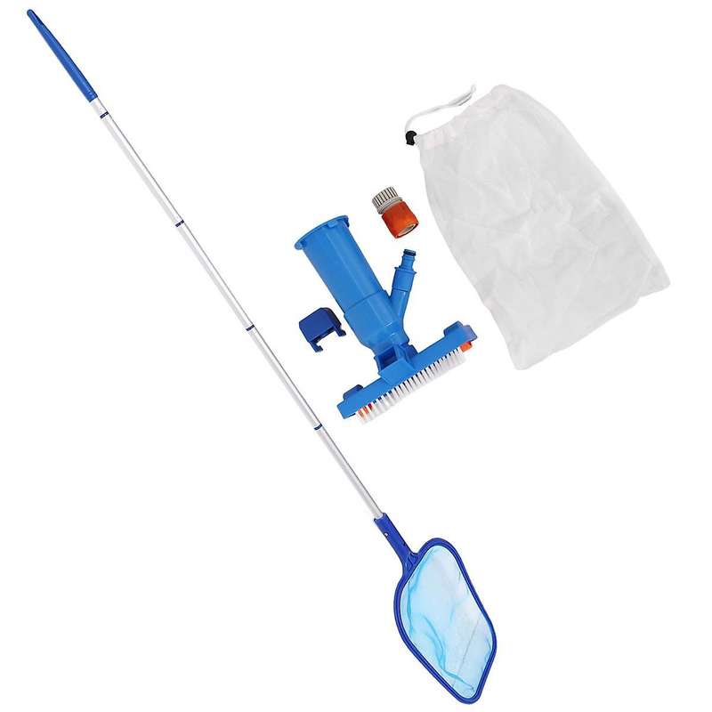 Clean Pool Swimming Pool Leaf Skimmer Net with Telescopic Aluminum Pole with Fine Mesh Netting Bask