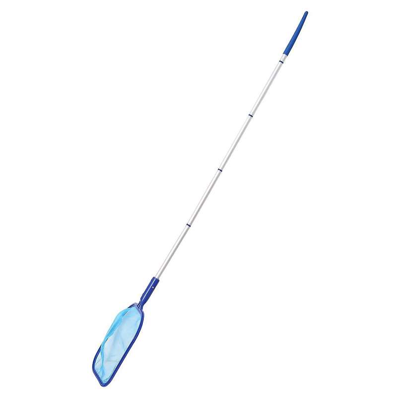 Clean Pool Swimming Pool Leaf Skimmer Net with Telescopic Aluminum Pole with Fine Mesh Netting Bask
