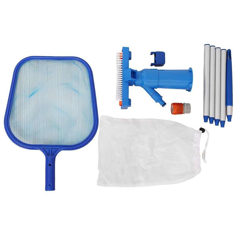 Clean Pool Swimming Pool Leaf Skimmer Net with Telescopic Aluminum Pole with Fine Mesh Netting Bask