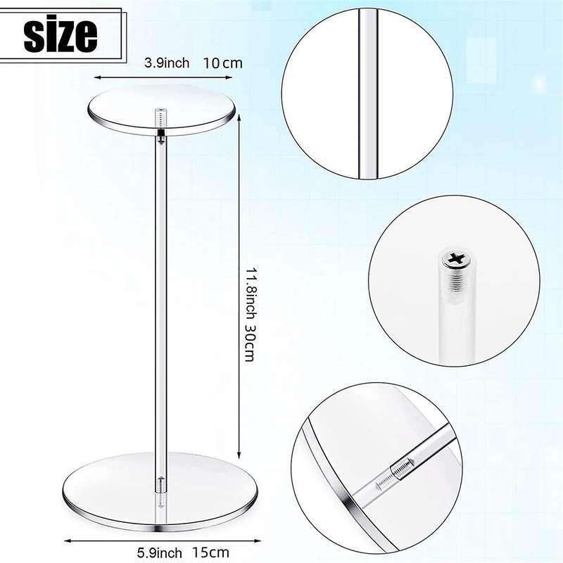 Clear Acrylic Hat Stands for Display,hat Display Rack Holder with Round Base Baseball Cap Storage Ra