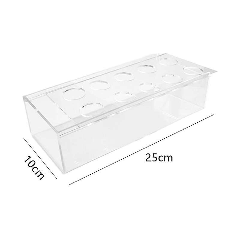 Clear Acrylic Flower Vase Rectangular Floral Centerpiece for Dining Table 9.8 Inch Long Rectangle D