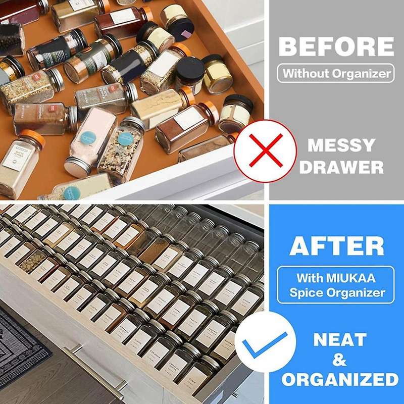 Clear Acrylic Spice Drawer Organizer,seasoning Jars Drawers Insert,kitchen Spice Rack Tray for Drawe